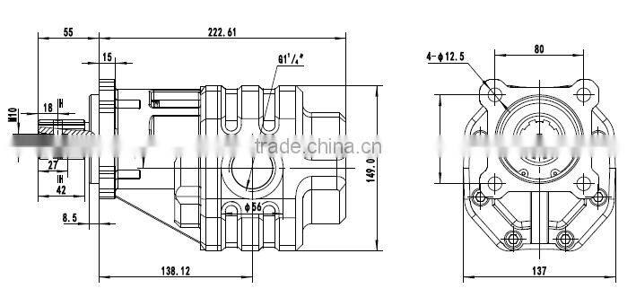 cast iron hydraulic pump for dump truck, KBPH serie like OMFB
