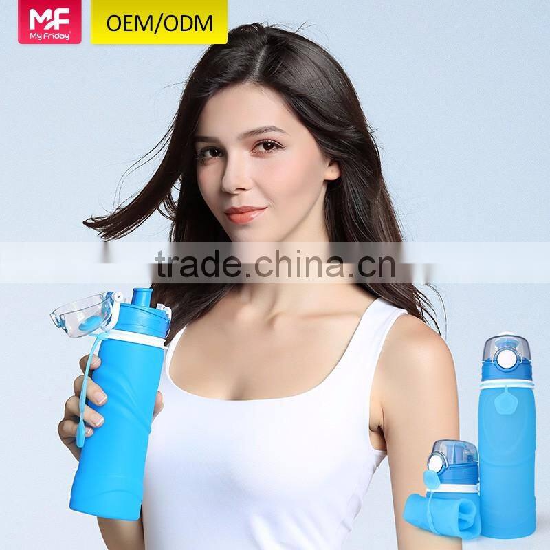 Use for Outdoors Travel Run Hiking Collapsible Silicone Water Bottle