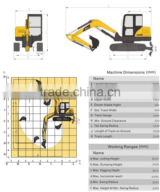 SANY 5.5 Ton Small Excavator SY55C