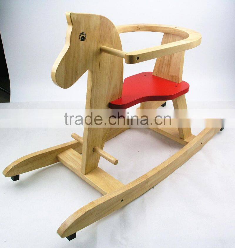 2016 OEM solid wood rocking horse baby ride on toys