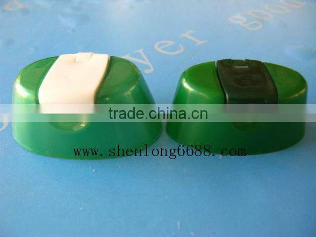 oval snap on plastic cap in double colour each