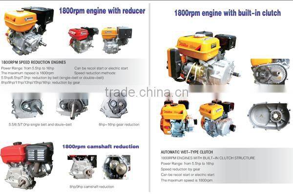 samll 168f 5.5hp gasoline fuel centrifugal clutch engine with clutch for sale