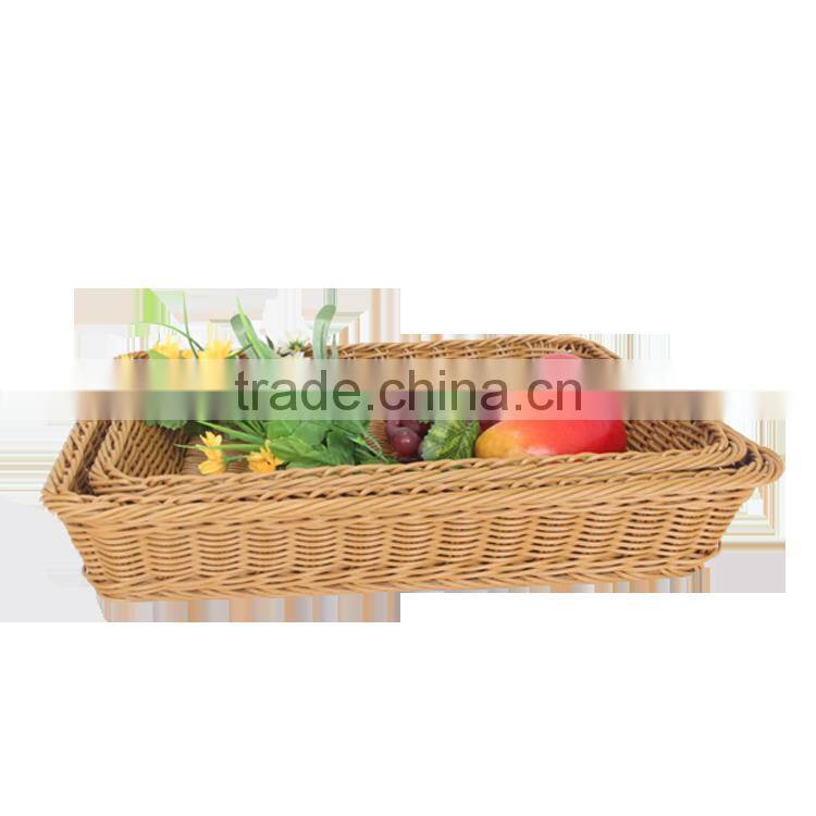 Vegetable Fruit display basket rattan handmade supermarket equipment