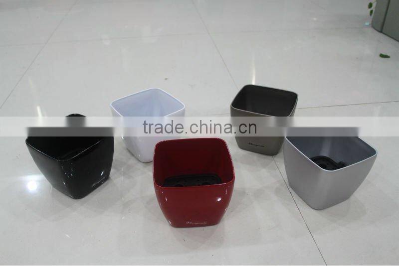 Colorful beautiful small square plastic stoving varnish flower nursery flower pot,planting pot,square flowerpot