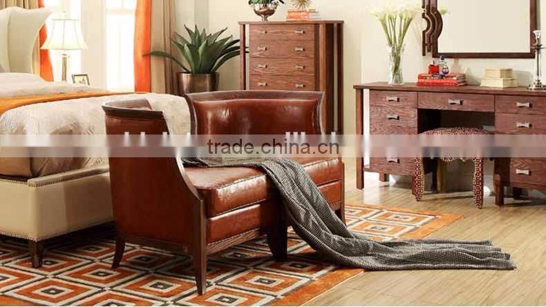 American style concise design genuine leather single leisure sofa