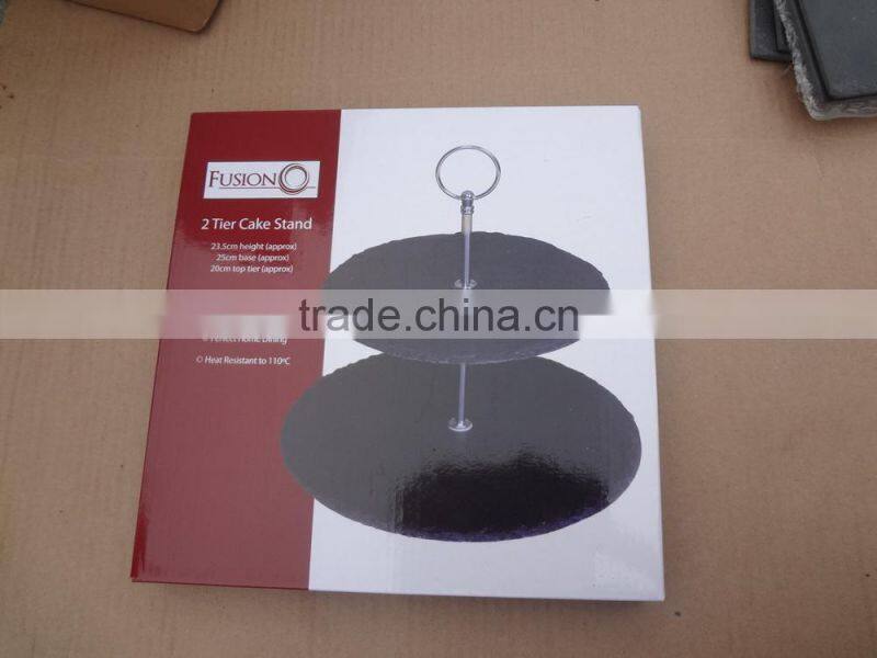 3 tier slate cake stand