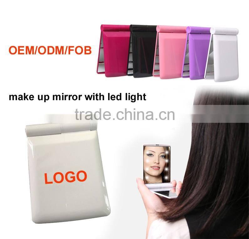 personal care makeup tool spocket mirror, make up mirror with led light