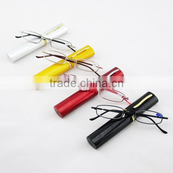 Hot sale mini slim foldable tube reading glasses