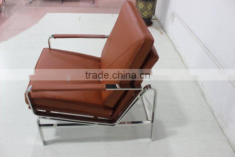 stainless steel with arms leisure chair BY2915 armchair for living room