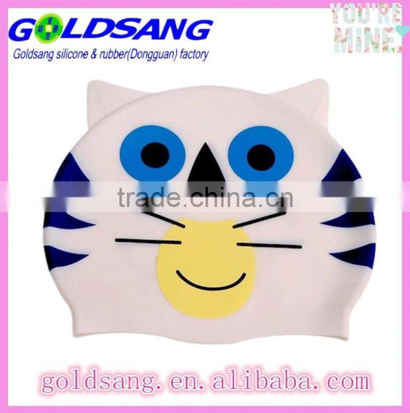 2014 hot sale waterproof children silicon swimming cap