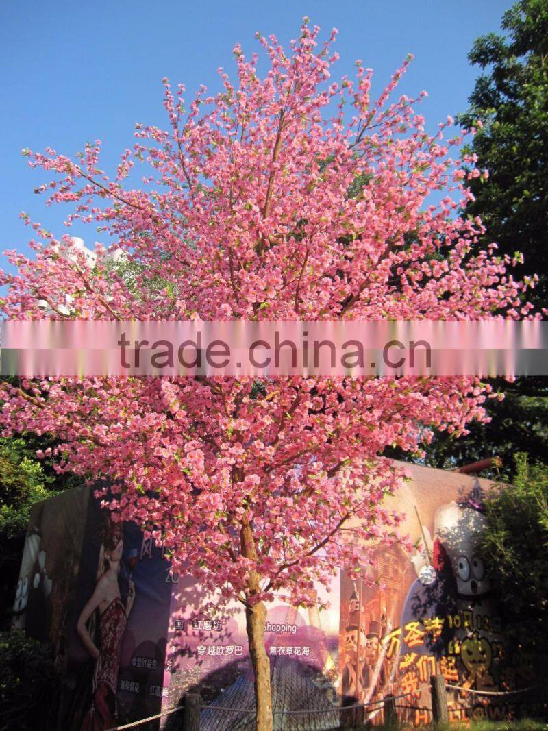 street landscaping festival decoration outdoor silk peach blossom tree