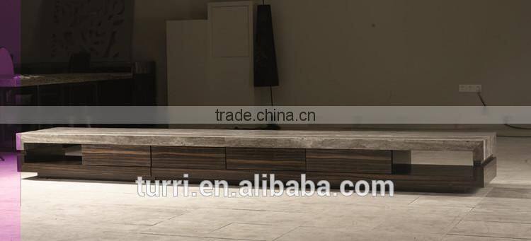 Contemporary furniture TV Stand Wooden and Travertine TV stand