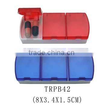 Travel three Compartment Medicine Tablet Holder /pill box
