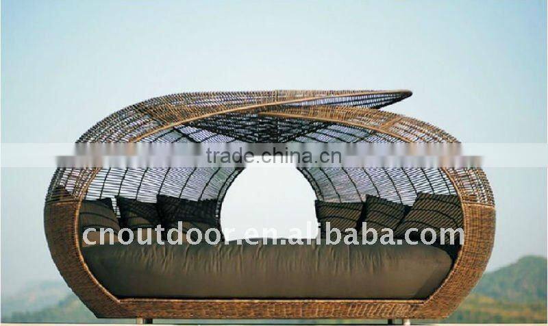 HuSen leisure garden sun lounger rattan wicker weaving outdoor sun loungers The new concept, bird's nest lying bed