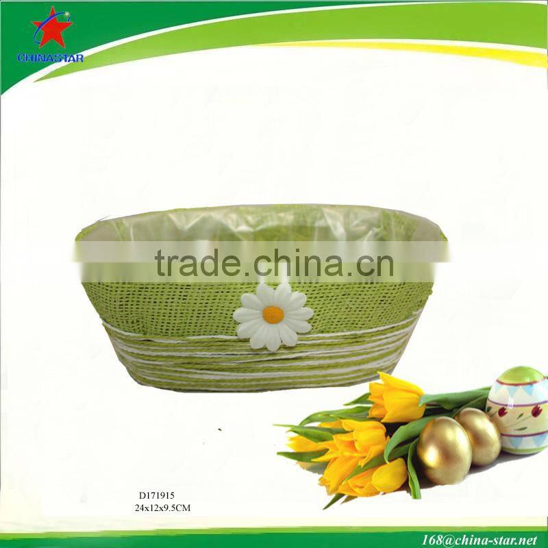 decorative straw basket for easter decoration