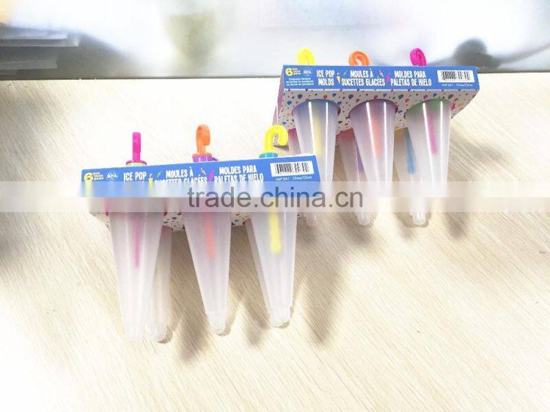 BPA FREE 100%6 terms Plastic Ice Popsicle Mold/Umbrella shap plastic ice cream mold