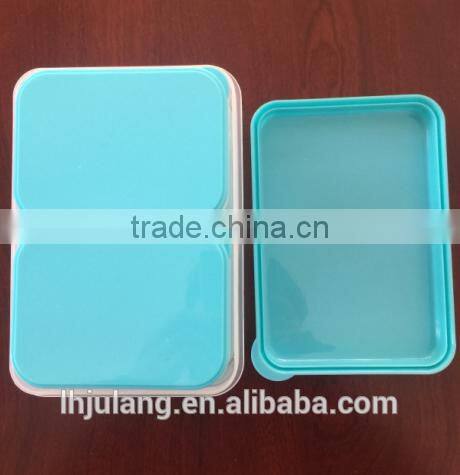 BPA FREE plastic lunch box with cooler pack / plastic lunch box with 4 parts