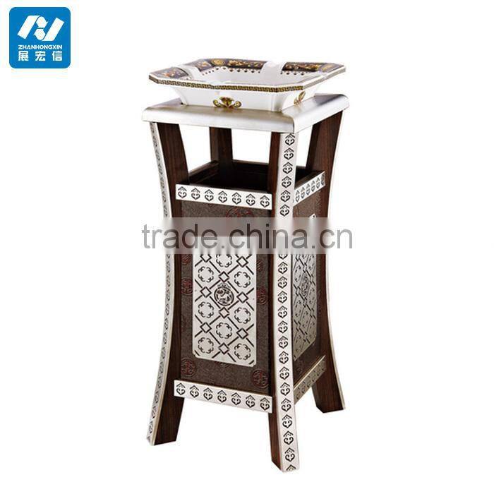 Outdoor park or street standing metal garbage bin