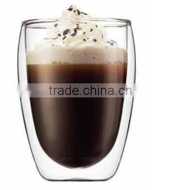 Promotional borosilicate double wall glass cup