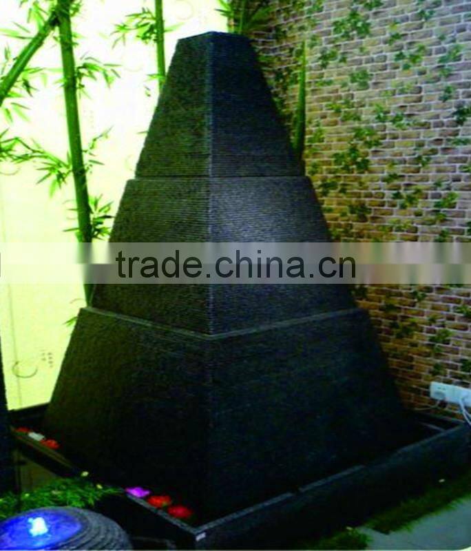 large outdoor granite garden water fountains in pyramid shape