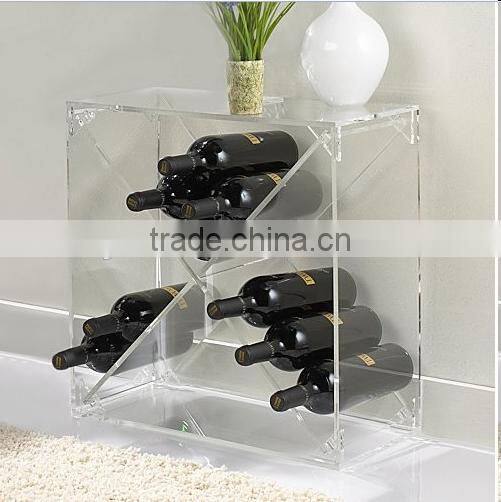 clear acrylic wine bottle holder for hotel/resturant/bar/home