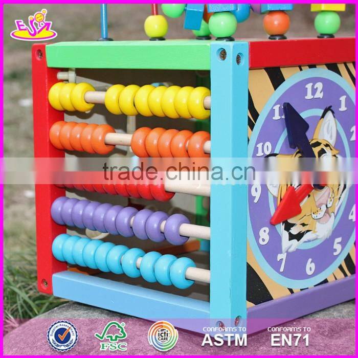 2017 new design multi-function 5 in 1 kids wooden bead roller coaster W11B137