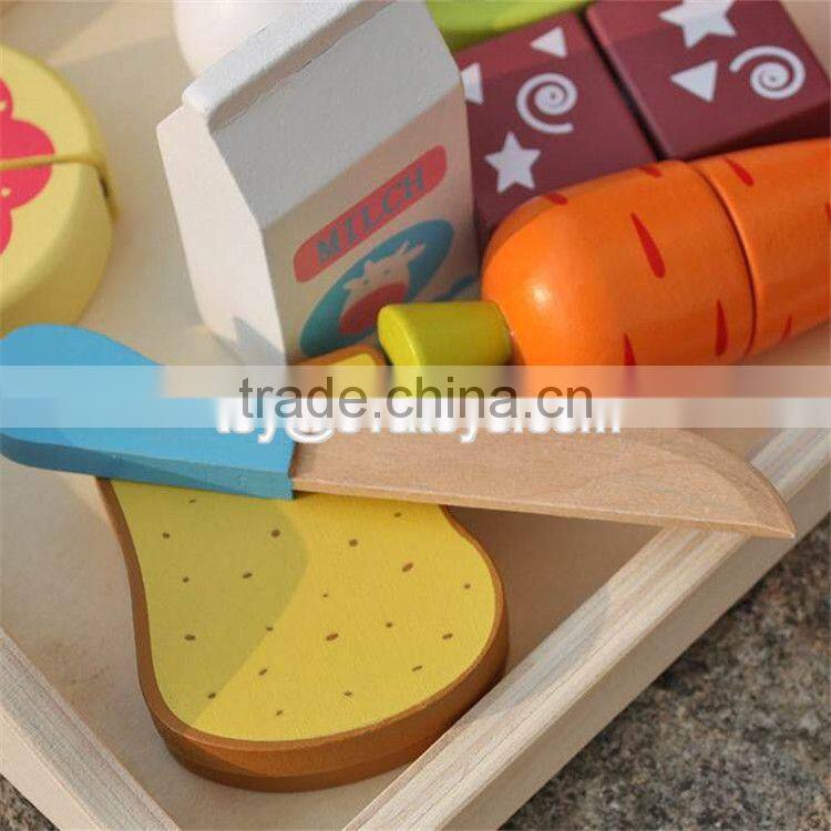 New design preschool food set toys wooden kids play food W10B184