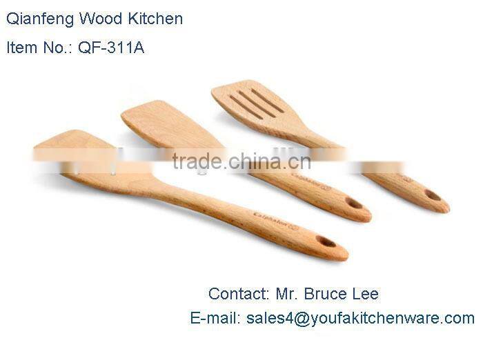 QianFeng Good Grip 3-Pieces Wooden Spatula Set