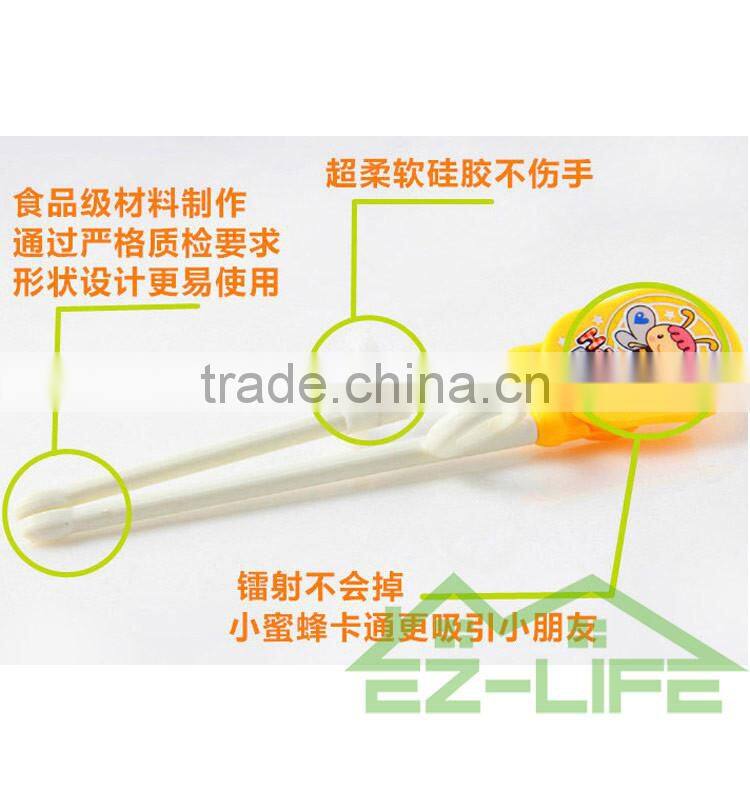 Stainless steel food feeding bowls with spoon and plastic chopsticks kids tableware set