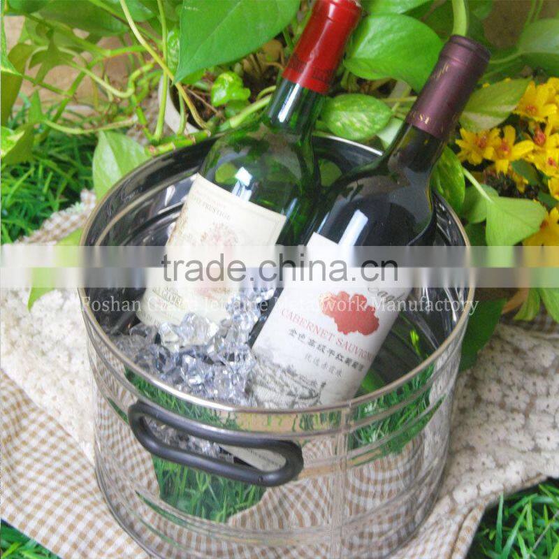 stainless steel ice bucket with plastic handle wine ice bucket