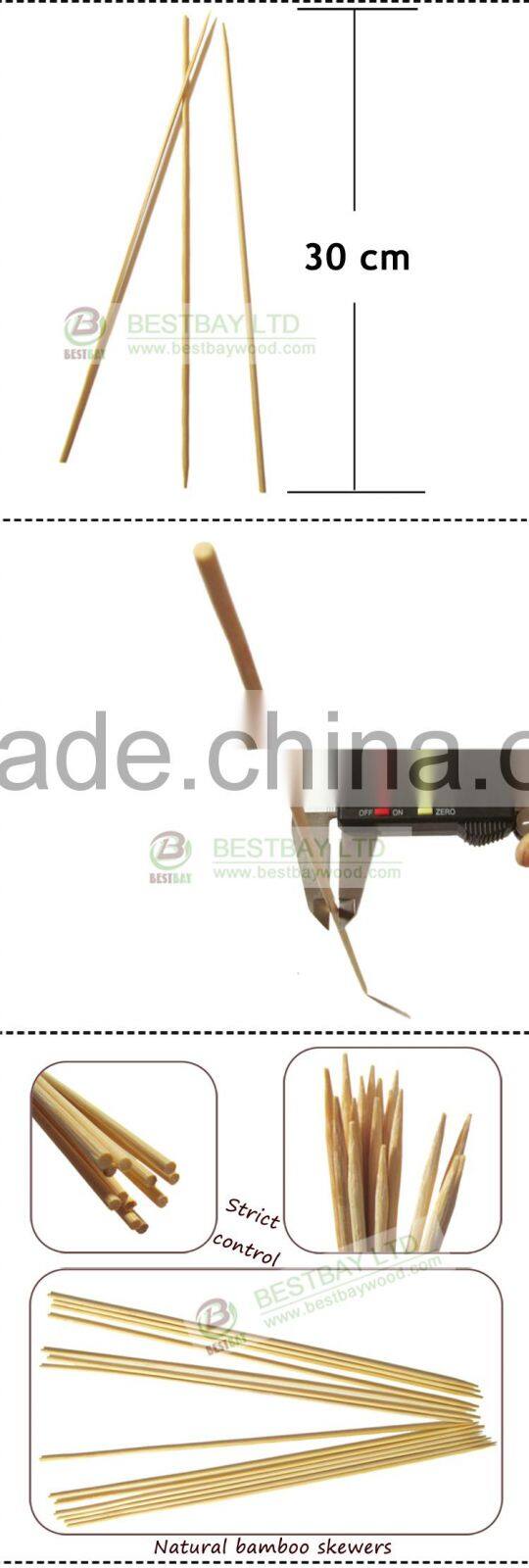3.0x300mm Round Disposable Bamboo Skewer
