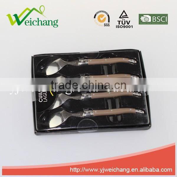 WCJ845 Wholesale Alibaba Stainless Steel 4 Pcs Spoon Plastic Spoon Set