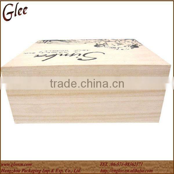 Fancy empty wholesale wooden tea packaging box