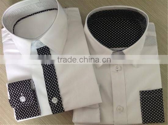 Contrast collar cuff shirts for boys kids children dress shirt white shirts