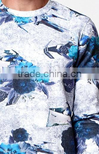 Long Sleeve Throughout Wars Floral Ships Classic Crew Neck Sweatshirt without Hood