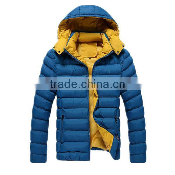 fashion light hooded shiny down jacket for men