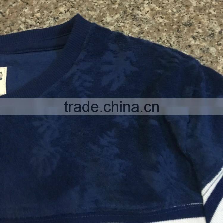 Men stocklots 60%cotton40%polyester stripe print t-shirt