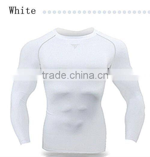 Tight fitted spandex plain long sleeve t shirt