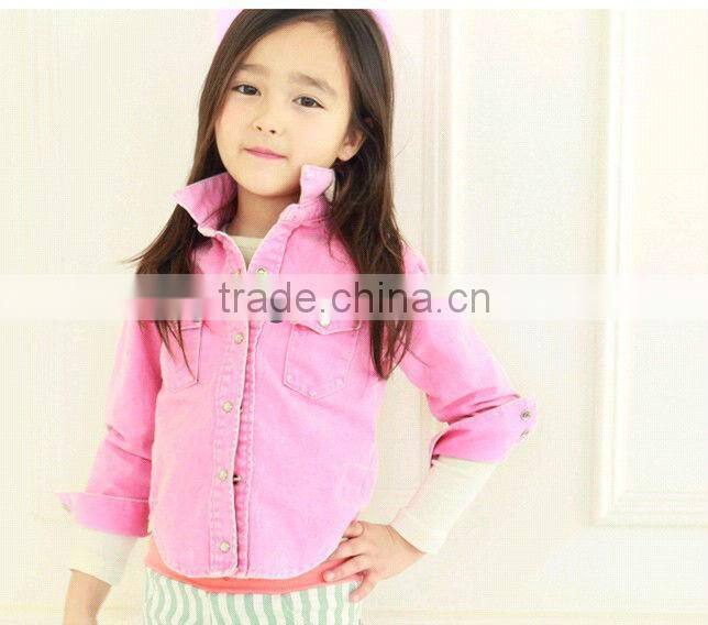 Newest style Autumn/spring season children young girls jean coat