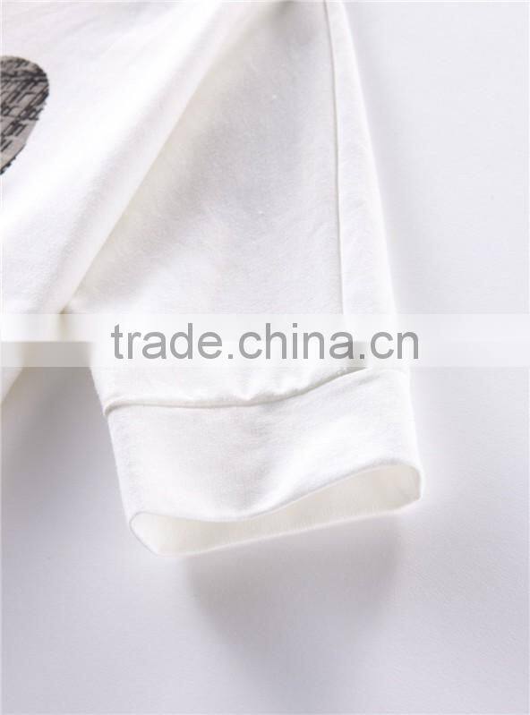 Customized 100% Cotton Fleece pullover Sweatshirts print 1/2 sleeve crewneck pullover t shirt