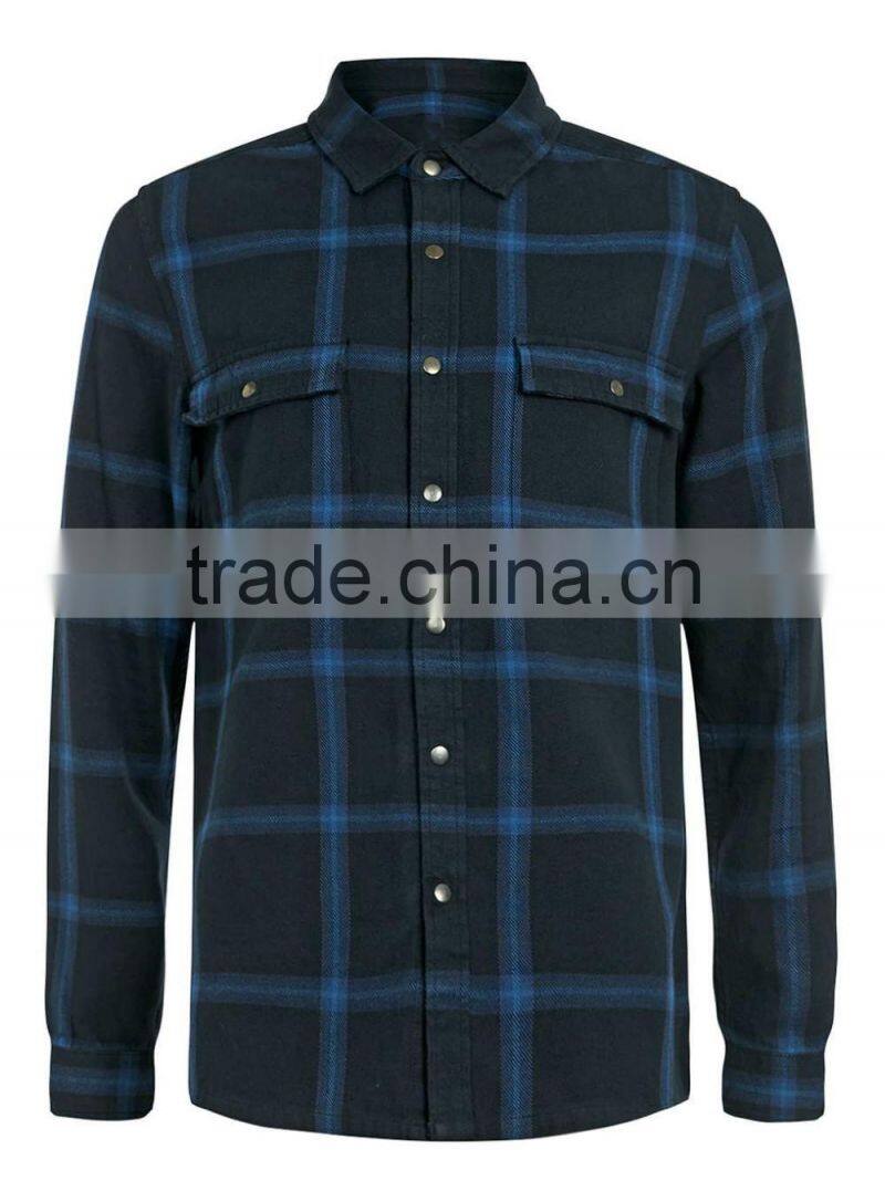 Wholesale custom long sleeve fashion plaid man shirt