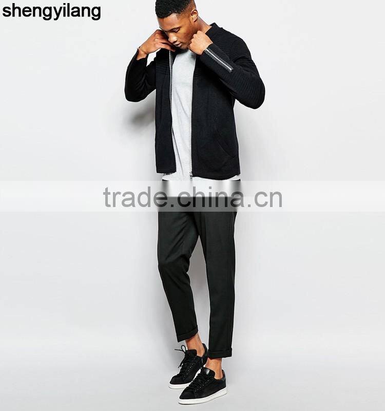 Top sale high quality fashion Knit motorcycle bomber jacket wholesale guangzhou supplier