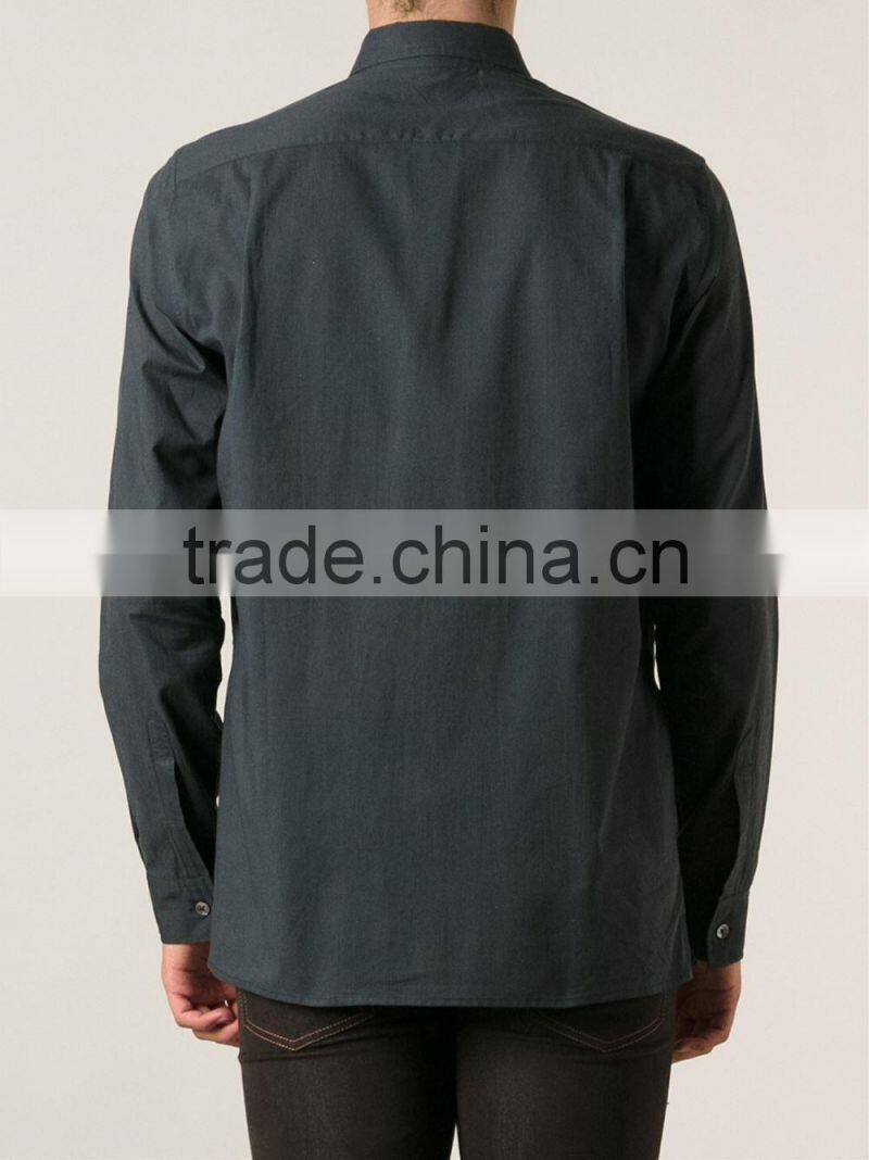 mens Black cotton spectrum print button-fastening cuffs long sleeve shirt