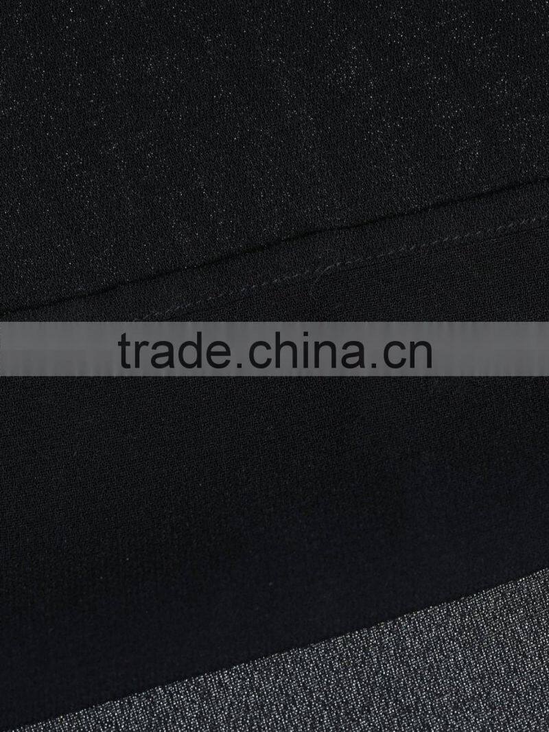 Latest Girls round neck black chiffon waist halter long dress