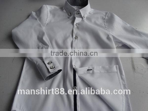 fashion boy's button-downs shirt underlap with ribbon on placket