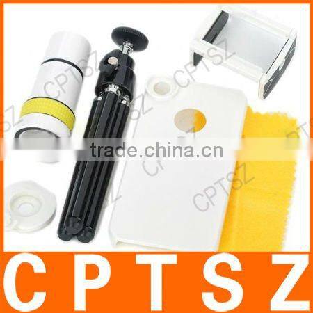 10x Zoom Telescope Lens with Tripod-White