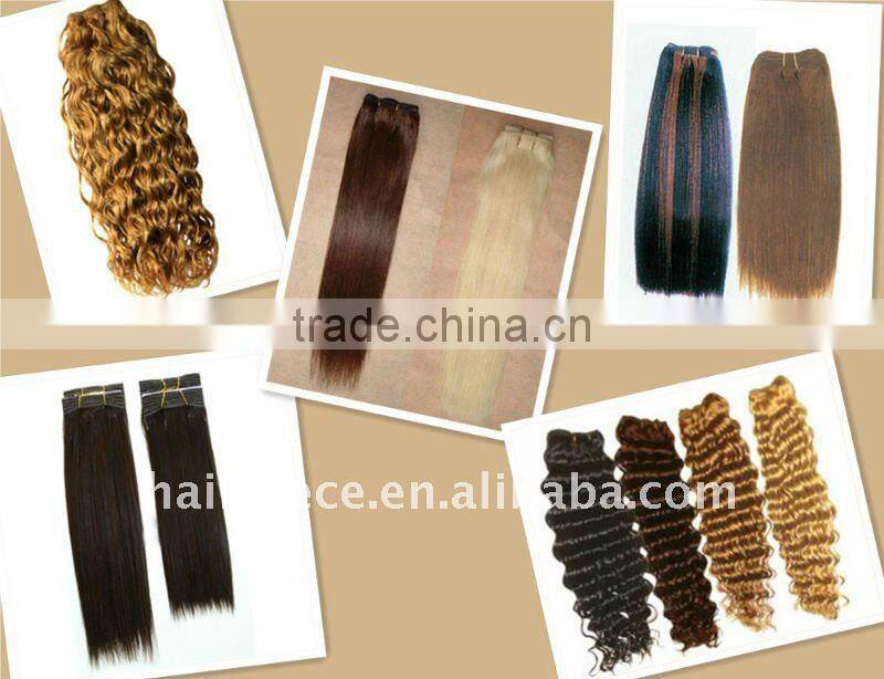 Silky straight human hair weaving/ blonde weft hair extensions