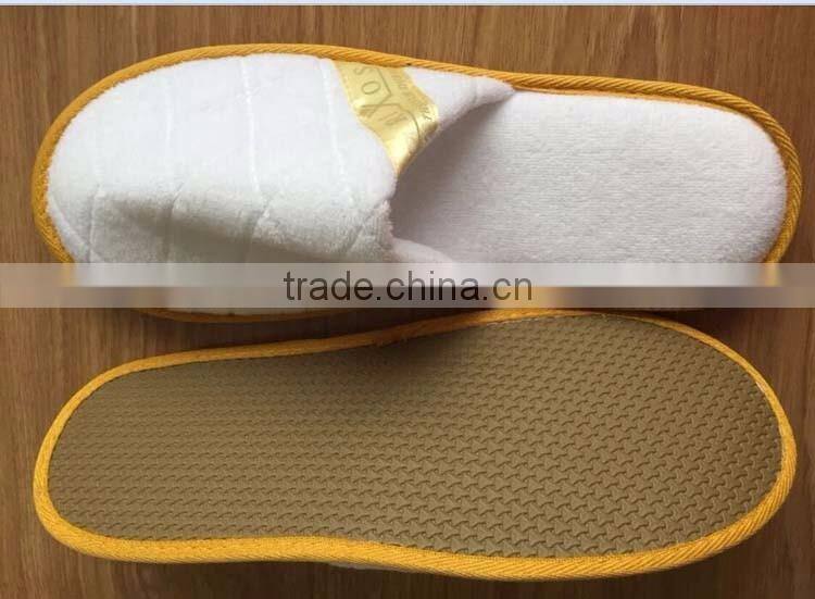 towel slippers custom cotton terry hotel home bathroom white slippers