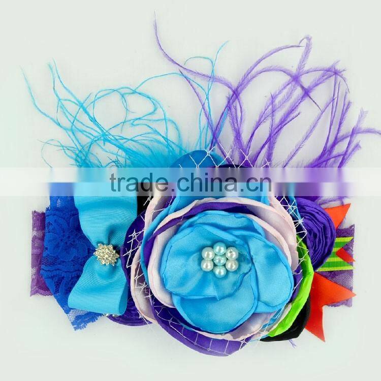 Wholesale fashion girls hair accessories,personalized baby feather head wraps M6010310