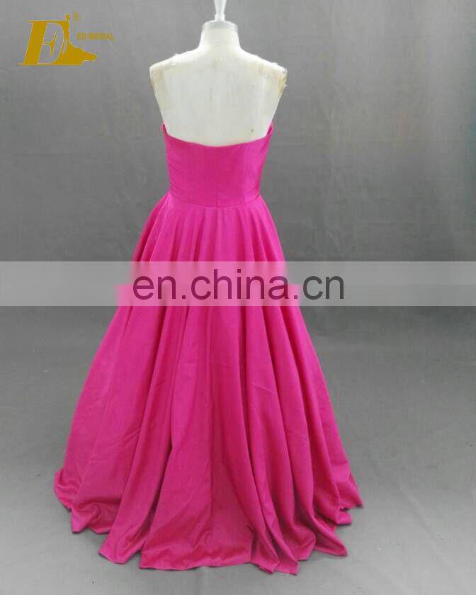 Elegant Strapless A Line Taffeta Long Evening Prom Dress